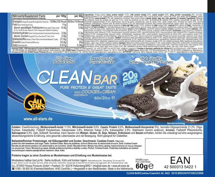 All Stars Clean Bar (18 x 60g)