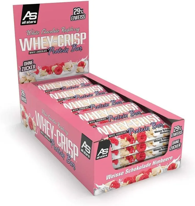 All Stars WHEY-CRISP Protein Bar White Chocolate Raspberry