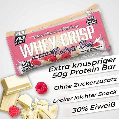 All Stars WHEY-CRISP Protein Bar White Chocolate Raspberry