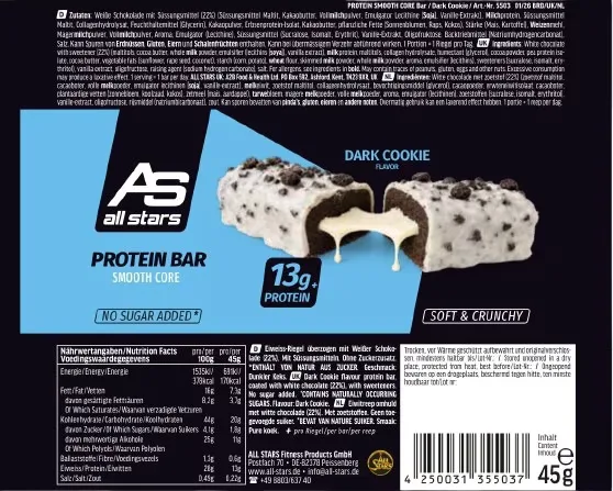 All Stars Protein Bar Smooth Core (45g)