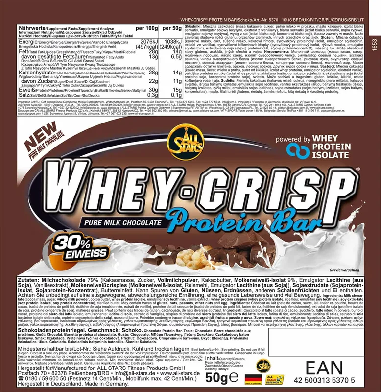 All Stars Whey Crisp Protein Bar (50g)