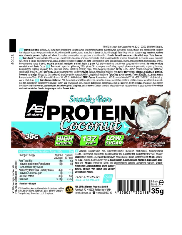 All Stars Protein Snack Bar 18 x 35g