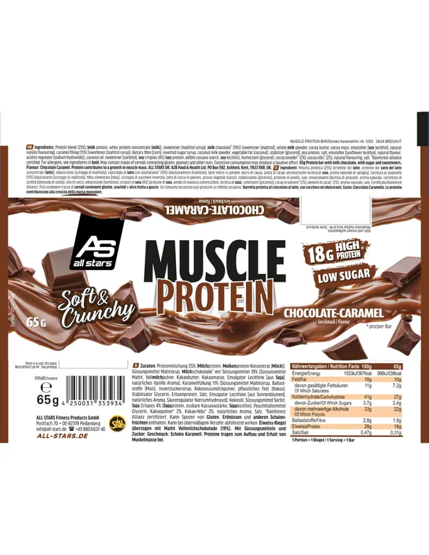 All Stars Muscle Protein Bar 12x65g