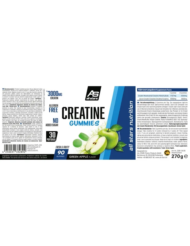 All Stars Creatine Gummies 90Stk