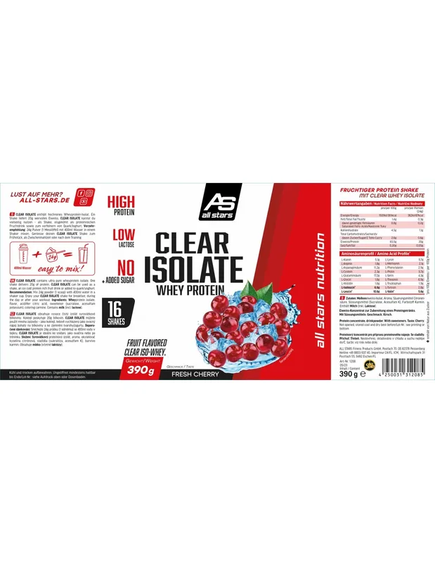 All Stars Clear Isolate Whey Protein 300g