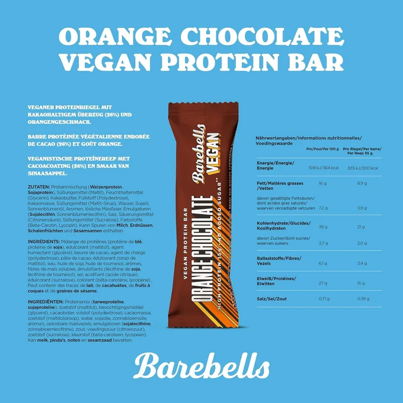 BAREBELLSVegan Protein Bar (12x55g)