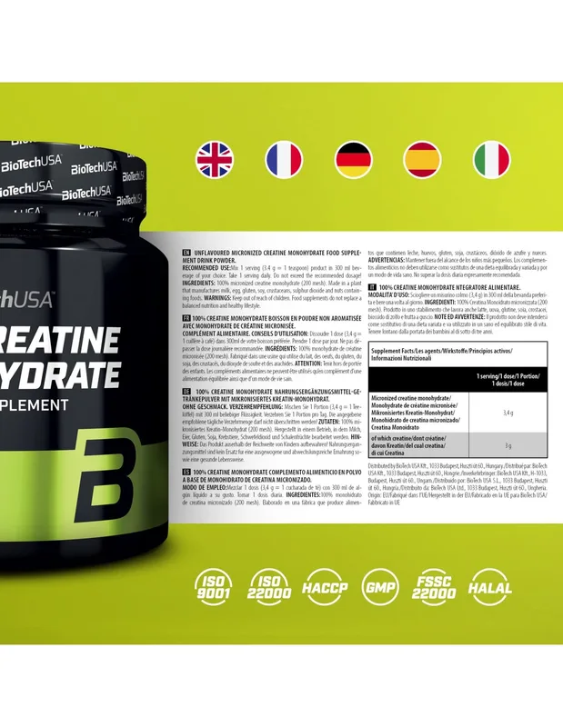 Bio Tech Usa 100% Creatine Monohydrate 300g
