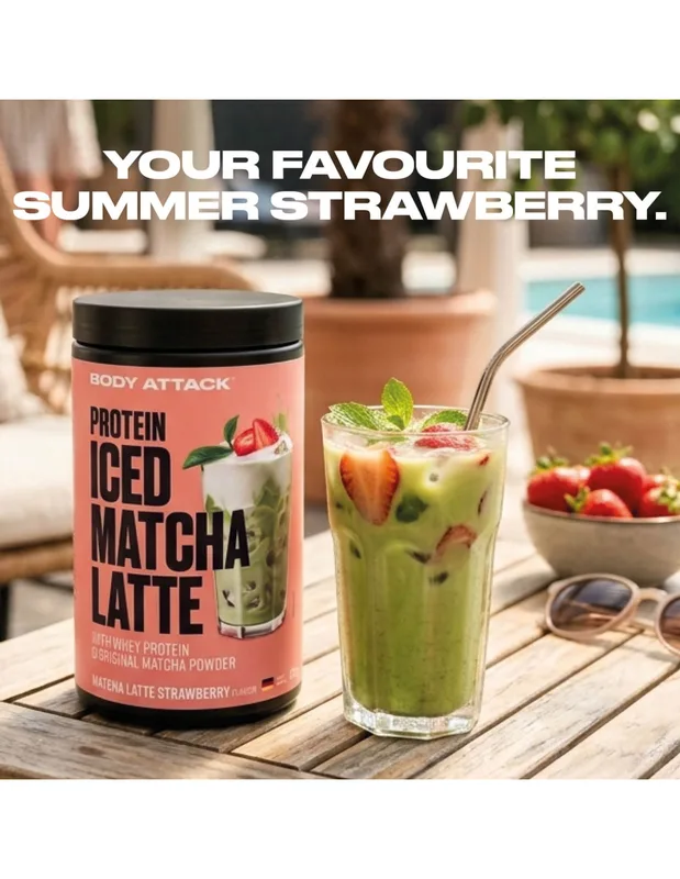 Body Attack Iced Matcha Latte Strawberry 500g