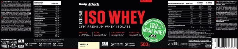 Body Attack Extreme ISO Whey Professional (500g Dose)