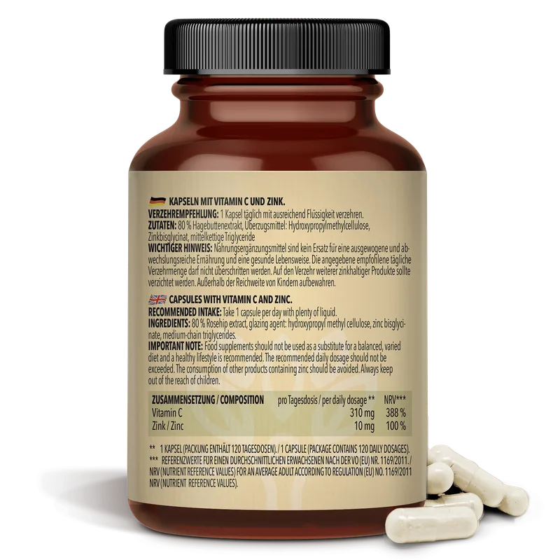 3 x Vitamin C + Zink (3 x 120 Kapseln)
