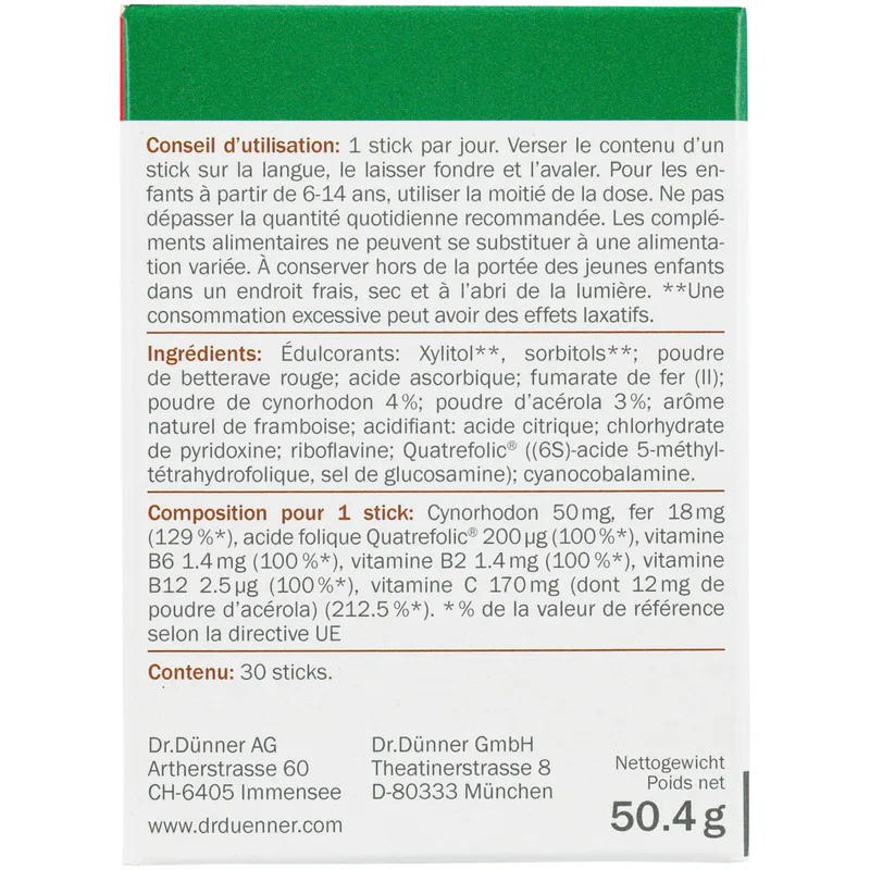 Dr.Dünner Eisen Plus Sticks 30 Stück