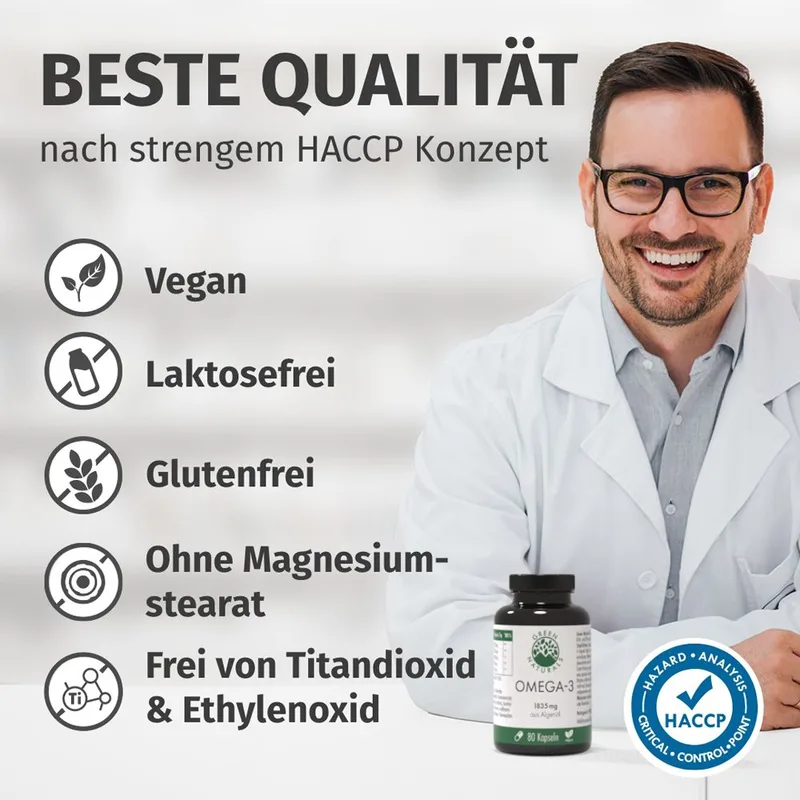 GREEN NATURALS Omega-3 Kapseln 1835mg vegan + DHA