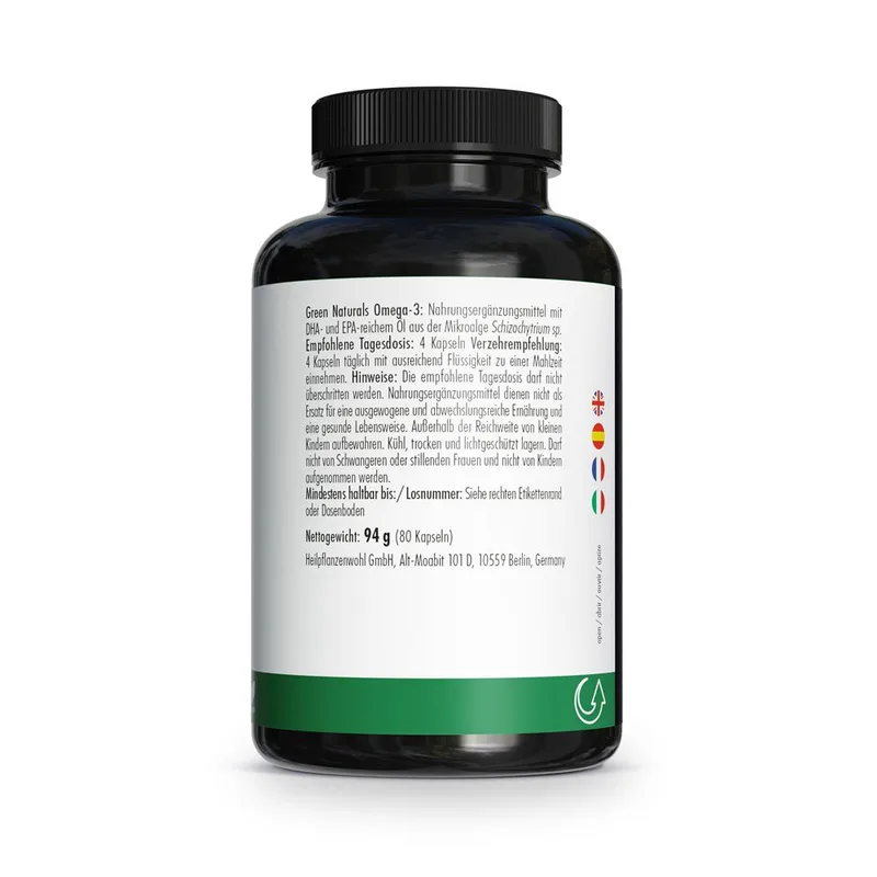 GREEN NATURALS Omega-3 Kapseln 1835mg vegan + DHA