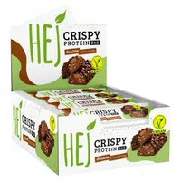 Knuspriger veganer Proteinriegel Schokolade Himbeere