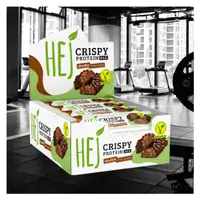Knuspriger veganer Proteinriegel Schokolade Himbeere