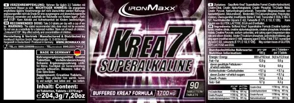 IronMaxx Krea7 Superalkaline (90 Tabs)