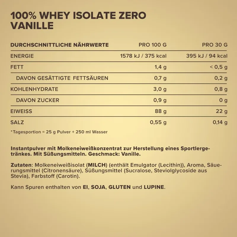 IronMaxx 100% Whey Isolate Zero (400G Beutel)
