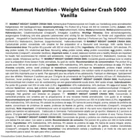 Mammut Weight Gainer Crash 5000, Vanille