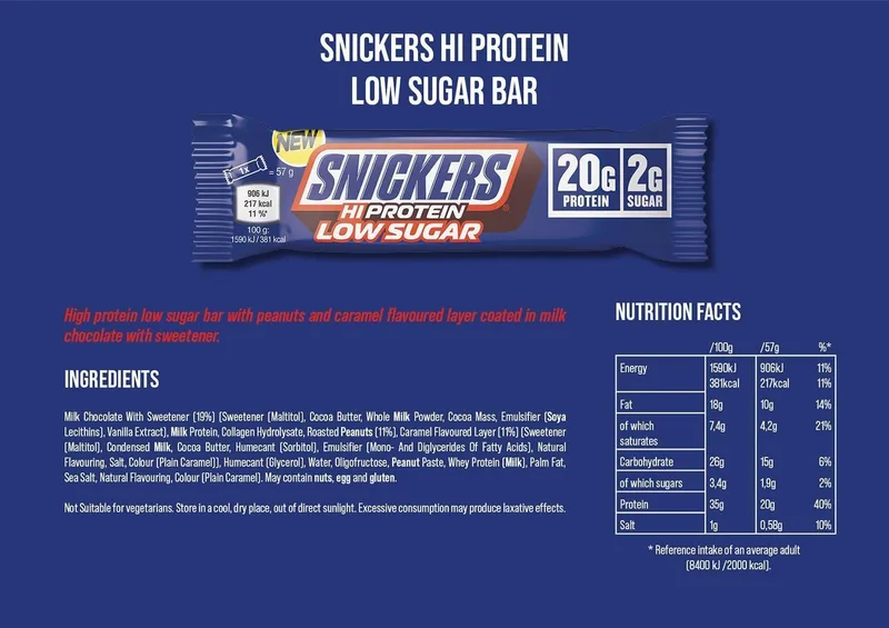 MARS PROTEINSnickers Low Sugar High Protein Bar (12x57g)