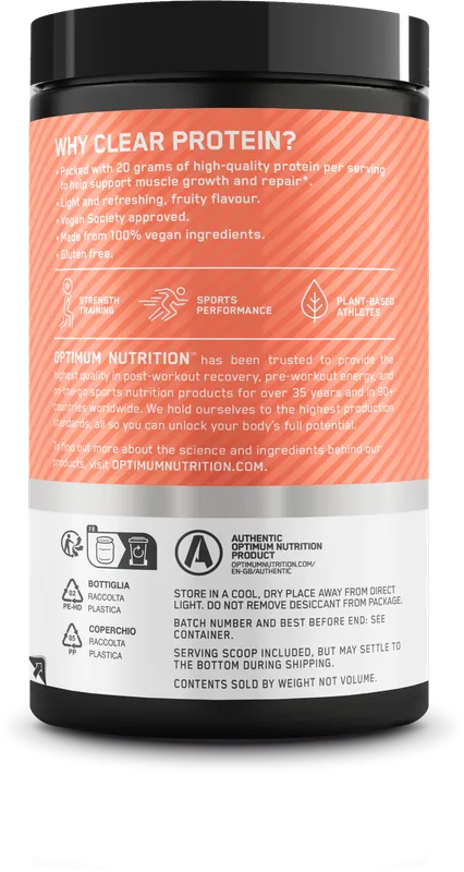 OPTIMUM NUTRITIONClear Protein 100% Plant Protein Isolate (280g)