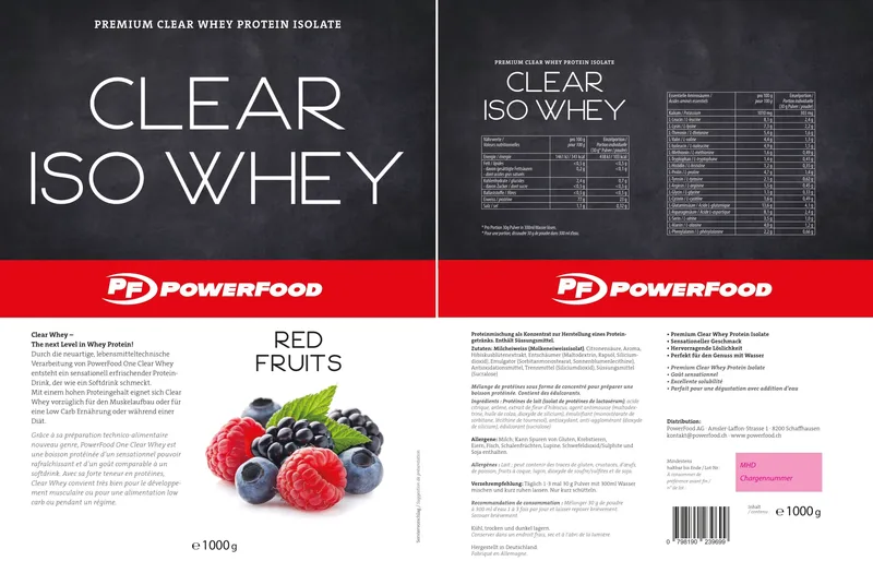 PowerFood Clear Iso Whey (1000G Beutel)