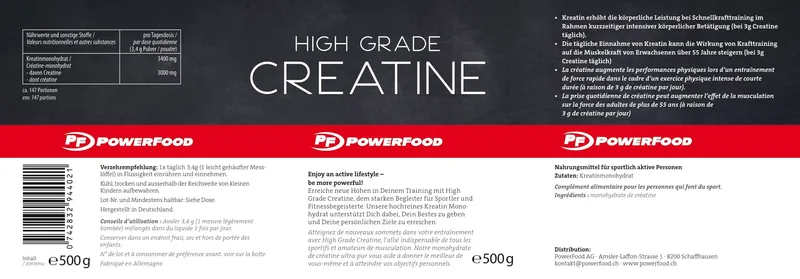 PowerFood High Grade Creatine (500g Dose)