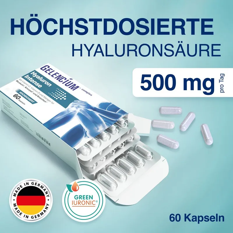 GELENCIUM Hyaluron Intense hochdosiert 500 mg mit Vitamin C