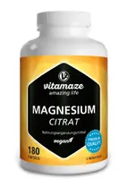 Magnesium Citrat 360 mg elementar hochdosiert, vegan – für Muskeln & Knochen – 180 Kapseln, 2 Monate
