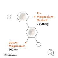 Magnesium Citrat 360 mg elementar hochdosiert, vegan – für Muskeln & Knochen – 180 Kapseln, 2 Monate