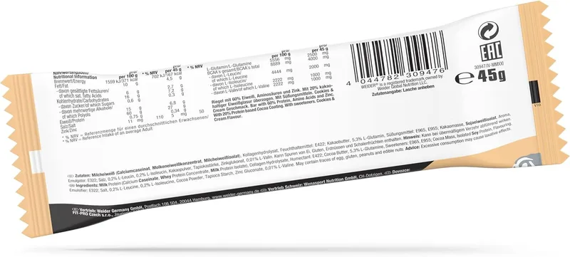 WEIDER60% Protein Bar (24x45g)