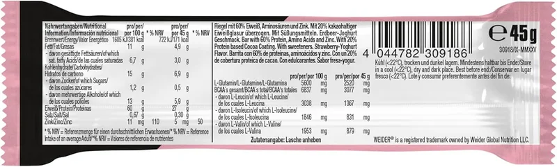 WEIDER60% Protein Bar (24x45g)