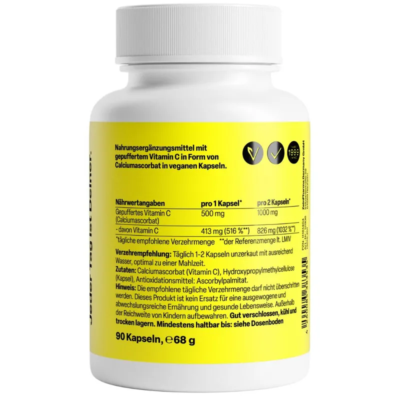 ZeinPharma Vitamin C Kapseln 500 mg hochdosiert